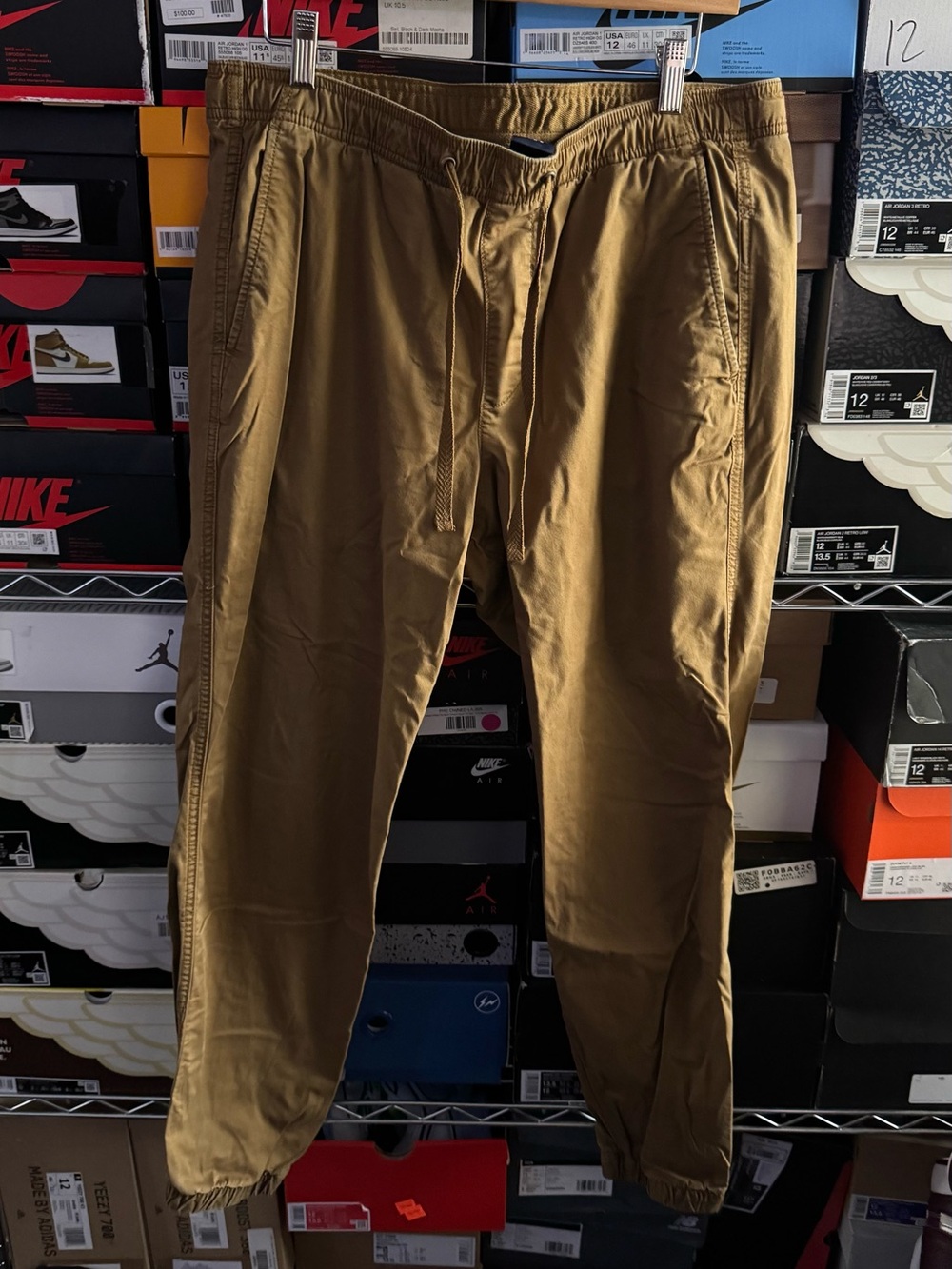 Men's Casual Drawstring Jogger Pants - Brown TWO PAIRS